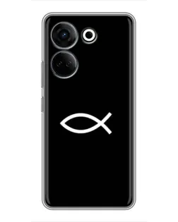 Чехол для TECNO Camon 20 Pro с картинкой «Символ рыбы Jesus» Чехол для TECNO Camon 20 Pro с картинкой «Символ рыбы Jesus»