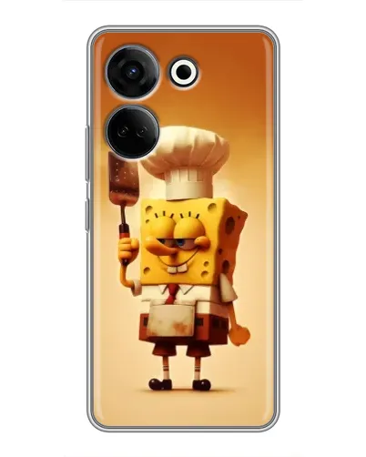 Чехол для TECNO Camon 20 Pro с картинкой «Губка Боб повар»