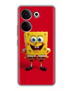 Чехол для TECNO Camon 20 Pro с картинкой «Спанч Боб на красном» Чехол для TECNO Camon 20 Pro с картинкой «Спанч Боб на красном»