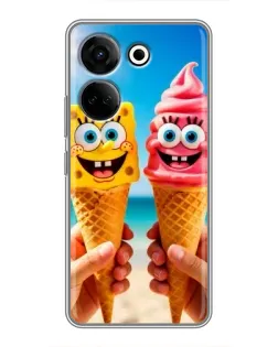 Чехол для TECNO Camon 20 Pro с картинкой «Спанч Боб мороженое» Чехол для TECNO Camon 20 Pro с картинкой «Спанч Боб мороженое»