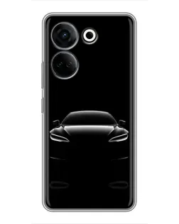 Чохол для TECNO Camon 20 Pro з картинкою «Силует Tesla Night»