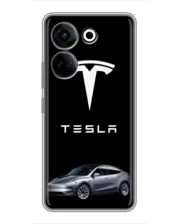 Чохол для TECNO Camon 20 Pro з картинкою «Tesla Model Y»