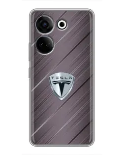 Чохол для TECNO Camon 20 Pro з картинкою «Металева текстура Tesla»
