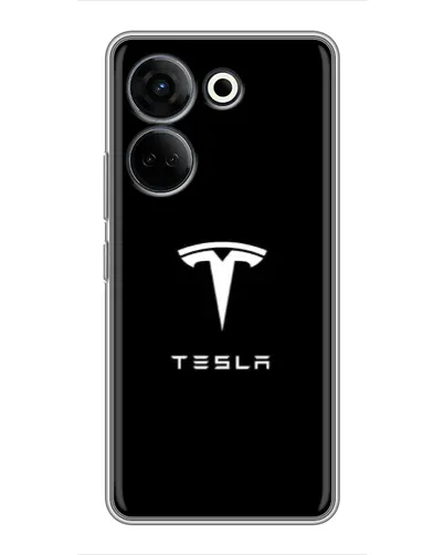 Чохол для TECNO Camon 20 Pro з картинкою «Tesla White Logo» Чохол для TECNO Camon 20 Pro з картинкою «Tesla White Logo»