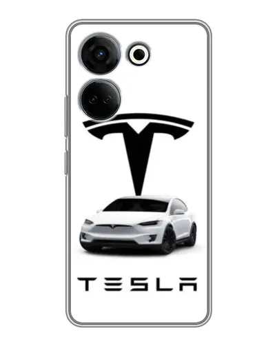 Чохол для TECNO Camon 20 Pro з картинкою «Tesla White Style» Чохол для TECNO Camon 20 Pro з картинкою «Tesla White Style»