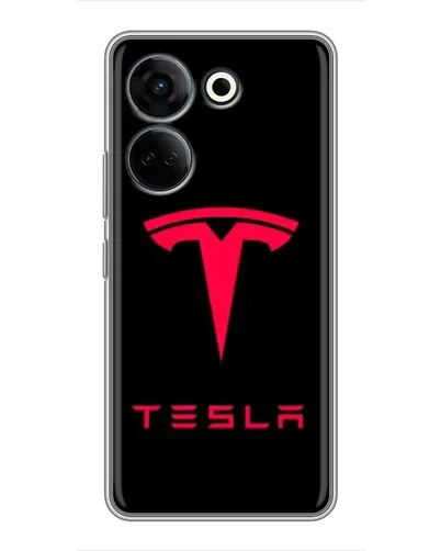 Чохол для TECNO Camon 20 Pro з картинкою «Tesla Red Logo» Чохол для TECNO Camon 20 Pro з картинкою «Tesla Red Logo»