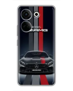 Чохол для TECNO Camon 20 Pro з картинкою «Mercedes — білий карбон»