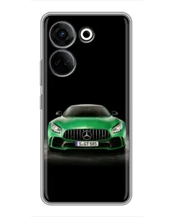 Чохол для TECNO Camon 20 Pro з картинкою «Mercedes — неоновий лого»