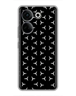 Чехол для TECNO Camon 20 Pro с картинкой «Mercedes паттерн звезд»