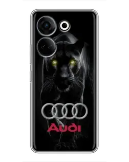 Чохол для TECNO Camon 20 Pro з картинкою «Пантера та Audi» Чохол для TECNO Camon 20 Pro з картинкою «Пантера та Audi»