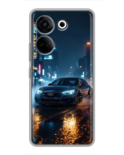 Чохол для TECNO Camon 20 Pro з картинкою «Нічне місто та Audi» Чохол для TECNO Camon 20 Pro з картинкою «Нічне місто та Audi»