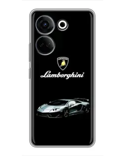 Чехол для TECNO Camon 20 Pro с картинкой «Логотип Lamborghini классика»