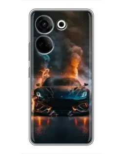 Чехол для TECNO Camon 20 Pro с картинкой «Lamborghini дымная эстетика»