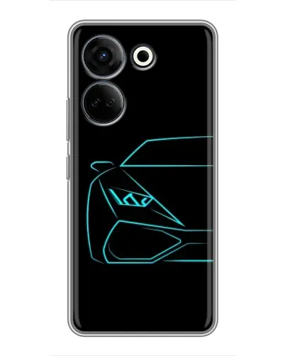 Чехол для TECNO Camon 20 Pro с картинкой «Голубой силуэт Lamborghini» Чехол для TECNO Camon 20 Pro с картинкой «Голубой силуэт Lamborghini»