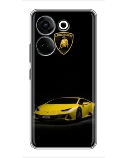 Чехол для TECNO Camon 20 Pro с картинкой «Lamborghini желтый акцент»