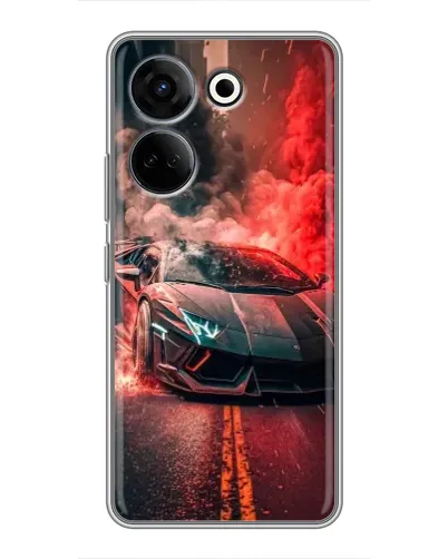 Чехол для TECNO Camon 20 Pro с картинкой «Lamborghini красный дым» Чехол для TECNO Camon 20 Pro с картинкой «Lamborghini красный дым»