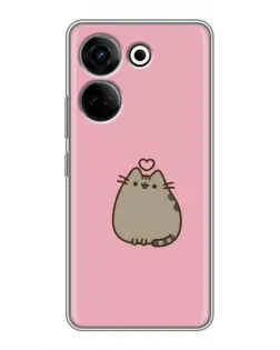 Чехол для TECNO Camon 20 Pro с картинкой «Pusheen сердце»