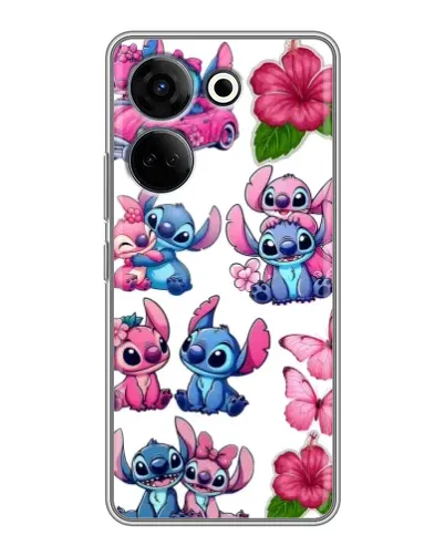Чохол для TECNO Camon 20 Pro з картинкою «Стікери Stitch та Angel»