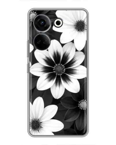 Чохол для TECNO Camon 20 Pro з картинкою «Монохромні айстри» Чохол для TECNO Camon 20 Pro з картинкою «Монохромні айстри»