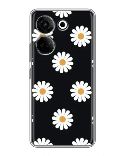 Чохол для TECNO Camon 20 Pro з картинкою «Ромашки на чорному» Чохол для TECNO Camon 20 Pro з картинкою «Ромашки на чорному»