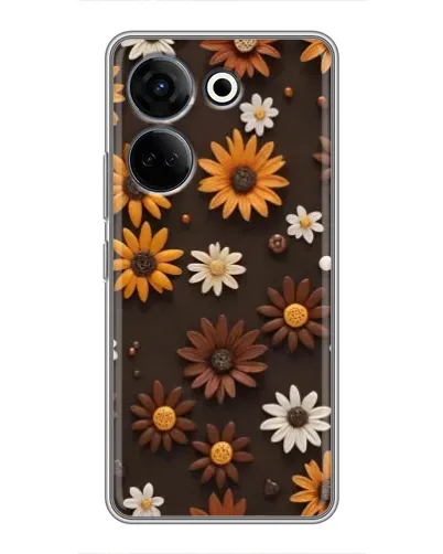 Чохол для TECNO Camon 20 Pro з картинкою «Візерунок з маленьких соняшників» Чохол для TECNO Camon 20 Pro з картинкою «Візерунок з маленьких соняшників»