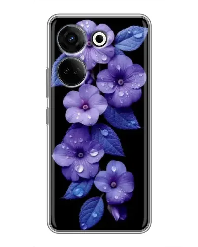 Чохол для TECNO Camon 20 Pro з картинкою «Фіолетові квіти з росою» Чохол для TECNO Camon 20 Pro з картинкою «Фіолетові квіти з росою»