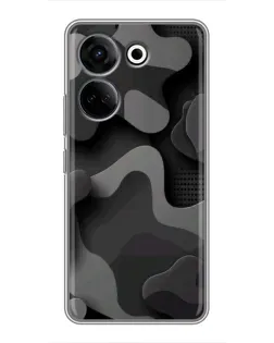 Чохол для TECNO Camon 20 Pro з картинкою «Темний абстрактний камуфляж»