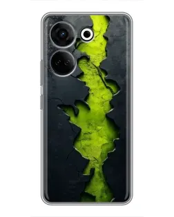 Чохол для TECNO Camon 20 Pro з картинкою «Салатовий розлом скелі»