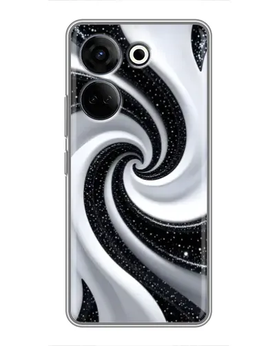 Чохол для TECNO Camon 20 Pro з картинкою «Чорно-біла спіраль»