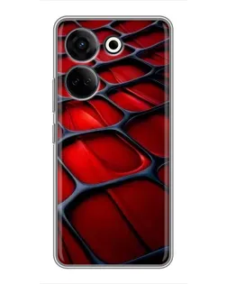 Чохол для TECNO Camon 20 Pro з картинкою «Червона глянцева сітка»