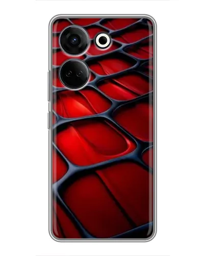 Чохол для TECNO Camon 20 Pro з картинкою «Червона глянцева сітка»