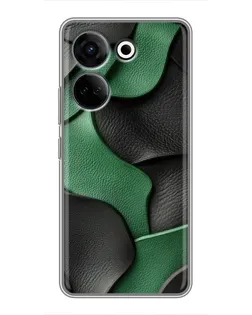 Чохол для TECNO Camon 20 Pro з картинкою «Зелені шкіряні хвилі»
