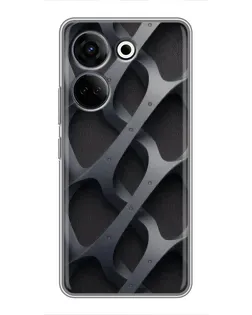 Чохол для TECNO Camon 20 Pro з картинкою «Об'ємне сіре плетіння»