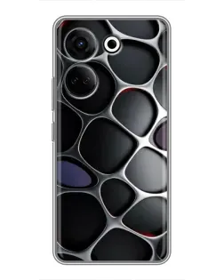 Чохол для TECNO Camon 20 Pro з картинкою «Об'ємна темна решітка»
