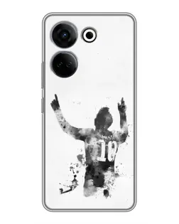 Чохол для TECNO Camon 20 Pro з картинкою «Чорно-білий силует Мессі» Чохол для TECNO Camon 20 Pro з картинкою «Чорно-білий силует Мессі»