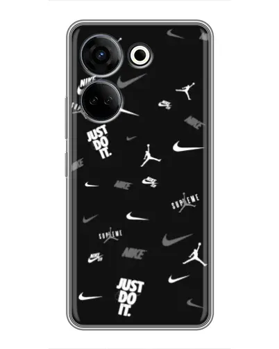 Чохол для TECNO Camon 20 з картинкою «Nike Black Pattern» Чохол для TECNO Camon 20 з картинкою «Nike Black Pattern»