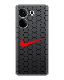 Чохол для TECNO Camon 20 з картинкою «Nike — карбонова сітка»