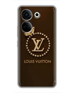 Чохол для TECNO Camon 20 з картинкою «LV — золота печатка»