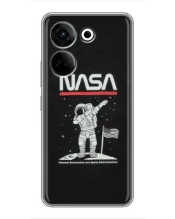Чохол для TECNO Camon 20 з картинкою «NASA — крокуємо по Місяцю»
