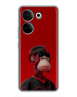 Чохол для TECNO Camon 20 з картинкою «Bored Ape в червоному»
