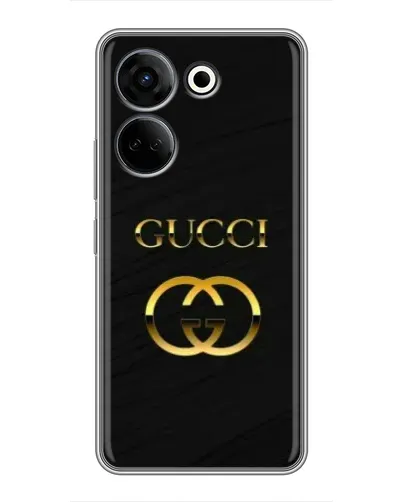 Чохол для TECNO Camon 20 з картинкою «Золотий логотип Gucci»