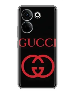 Чохол для TECNO Camon 20 з картинкою «Gucci — червоний логотип»