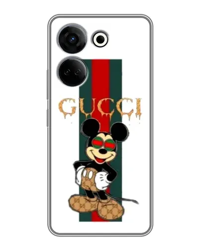 Чохол для TECNO Camon 20 з картинкою «Міккі Маус Gucci — смуги»