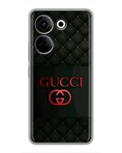Чохол для TECNO Camon 20 з картинкою «Gucci — стьобаний чорний»