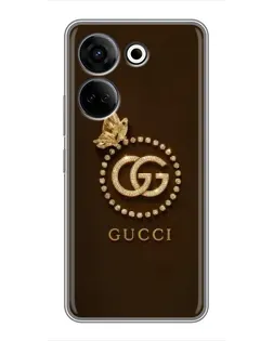 Чохол для TECNO Camon 20 з картинкою «Gucci — золотий метелик»