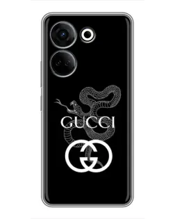 Чохол для TECNO Camon 20 з картинкою «Gucci — срібна змія»