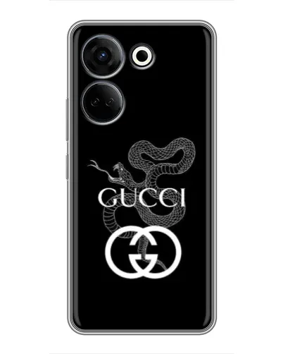 Чохол для TECNO Camon 20 з картинкою «Gucci — срібна змія»