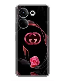 Чохол для TECNO Camon 20 з картинкою «Gucci — неонова троянда»