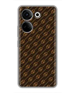 Чохол для TECNO Camon 20 з картинкою «Gucci — золоті діагоналі»