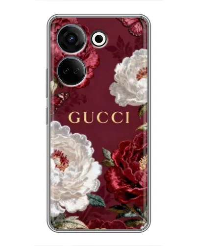 Чехол для TECNO Camon 20 с картинкой «Gucci — бордовые розы» Чехол для TECNO Camon 20 с картинкой «Gucci — бордовые розы»